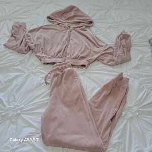 Women's Pink Hoodie and Jogger Set